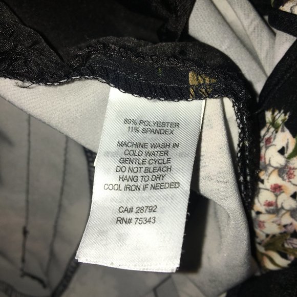 Cynthia Rowley Dress Pants size 4 casual pants slacks Black Floral - Picture 7 of 10